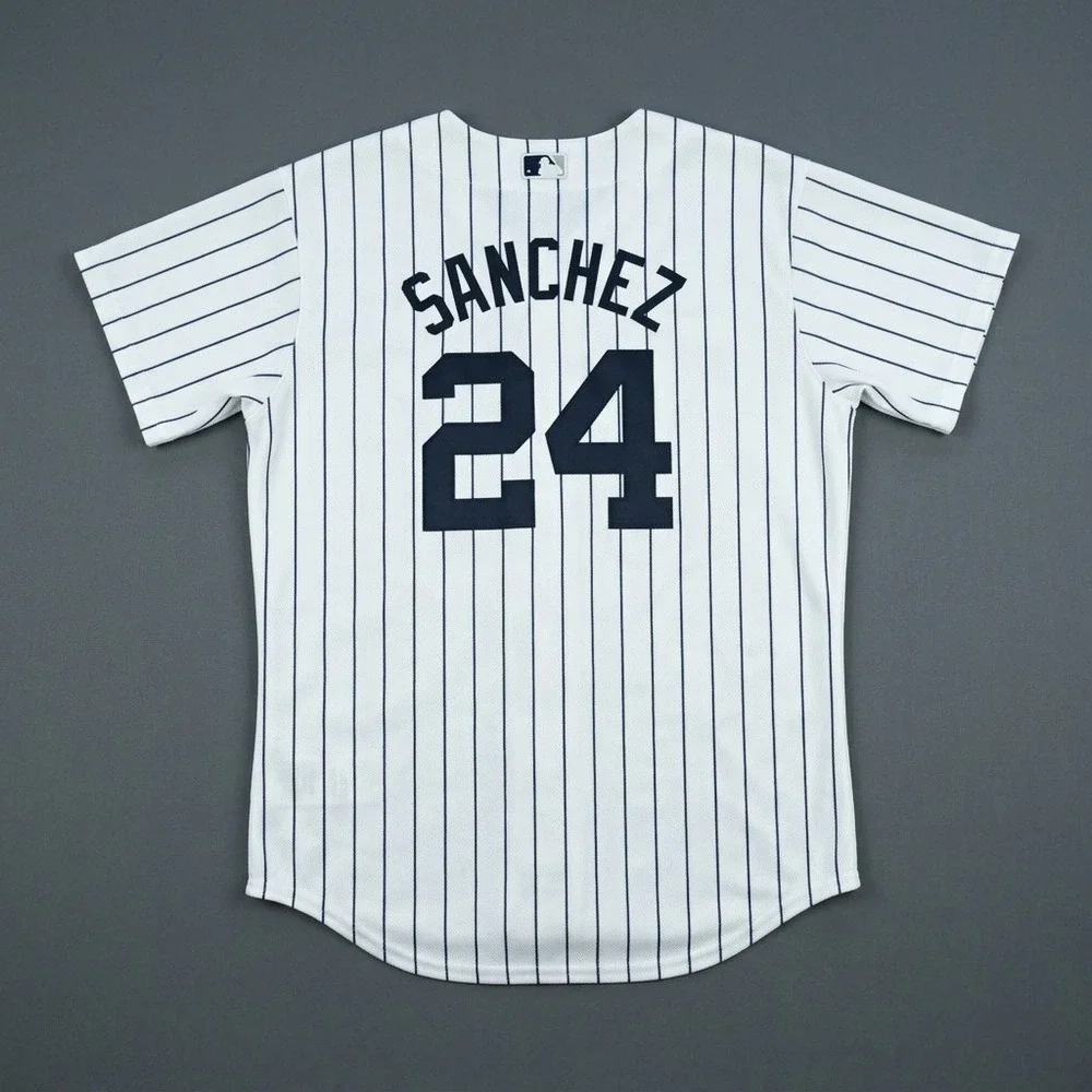 New York Yankees Gary Sanchez #24 Youth Jersey Large 14/16 Pinstripe Baseball